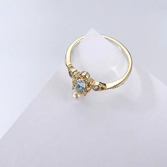Azure Empress Blue Topaz Ring